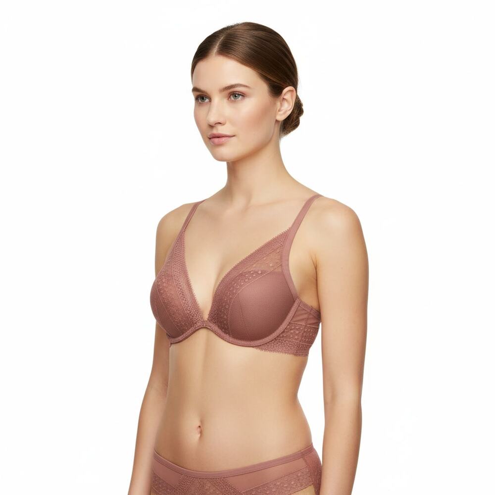 Victoria's Secret  Lightly-Lined Lace Plunge Bra, 32D3/32F